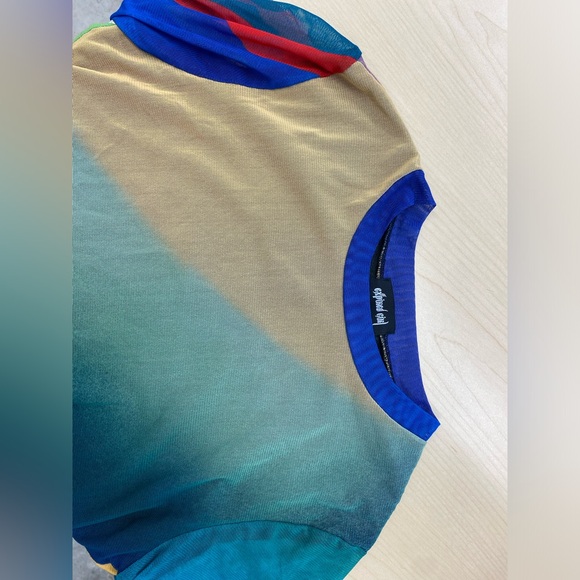 Colourful mesh layered long sleeve top Expired Girl - Picture 7 of 7